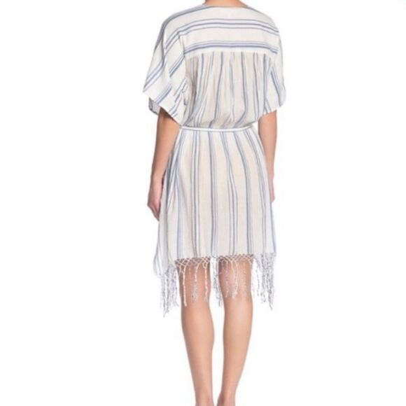 FRAME Striped Cotton Gauze Cover Up Dress One Size - Picture 3 of 10